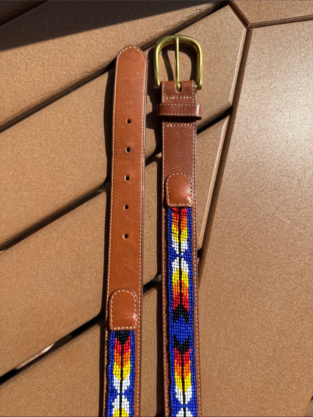Lands' End Vintage Beaded Belt 80s 90s
